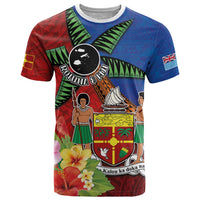 Personalised Fiji and Rotuma Together T Shirt Fjian Masi and Pacific Pattern Mix Culture