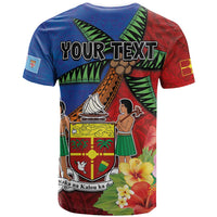 Personalised Fiji and Rotuma Together T Shirt Fjian Masi and Pacific Pattern Mix Culture