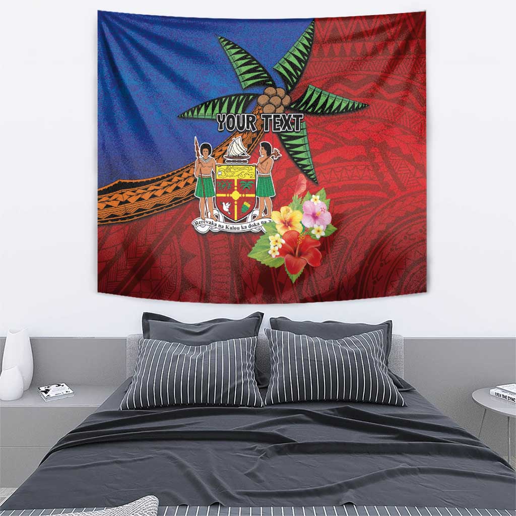 Personalised Fiji and Rotuma Together Tapestry Fjian Masi and Pacific Pattern Mix Culture