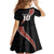 Custom New Zealand Rugby Family Matching Off Shoulder Short Dress and Hawaiian Shirt Maori and Silver Fern Half Style