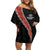 Custom New Zealand Rugby Family Matching Off Shoulder Short Dress and Hawaiian Shirt Maori and Silver Fern Half Style