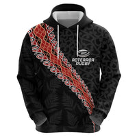 Custom New Zealand Rugby Zip Hoodie Maori and Silver Fern Half Style