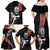 New Zealand Maori Warrior Rugby Family Matching Off Shoulder Maxi Dress and Hawaiian Shirt Maori and Silver Fern Half Style