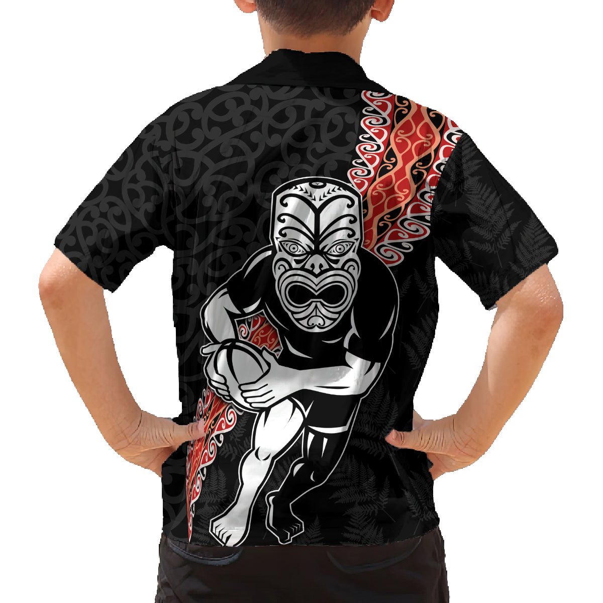 New Zealand Maori Warrior Rugby Family Matching Tank Maxi Dress and Hawaiian Shirt Maori and Silver Fern Half Style