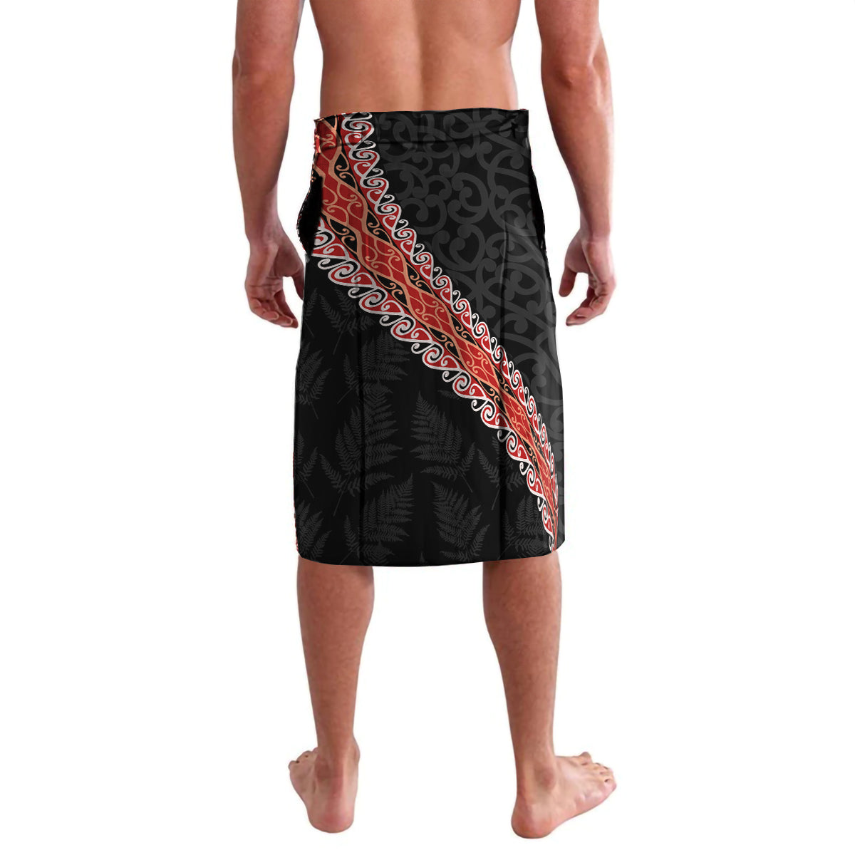 New Zealand Maori Warrior Rugby Lavalava Maori and Silver Fern Half Style