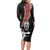 New Zealand Maori Warrior Rugby Long Sleeve Bodycon Dress Maori and Silver Fern Half Style