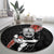 New Zealand Maori Warrior Rugby Round Carpet Maori and Silver Fern Half Style