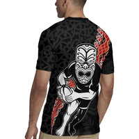 New Zealand Maori Warrior Rugby Rugby Jersey Maori and Silver Fern Half Style