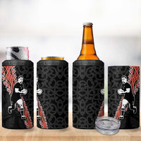 New Zealand Maori Rugby Player 4 in 1 Can Cooler Tumbler Maori and Silver Fern Half Style