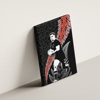 New Zealand Maori Rugby Player Canvas Wall Art Maori and Silver Fern Half Style