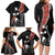 New Zealand Maori Rugby Player Family Matching Long Sleeve Bodycon Dress and Hawaiian Shirt Maori and Silver Fern Half Style