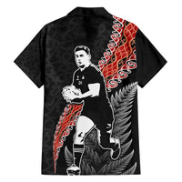 New Zealand Maori Rugby Player Family Matching Long Sleeve Bodycon Dress and Hawaiian Shirt Maori and Silver Fern Half Style