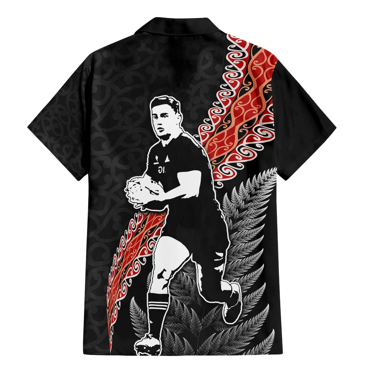 New Zealand Maori Rugby Player Family Matching Mermaid Dress and Hawaiian Shirt Maori and Silver Fern Half Style