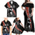 New Zealand Maori Rugby Player Family Matching Off Shoulder Maxi Dress and Hawaiian Shirt Maori and Silver Fern Half Style