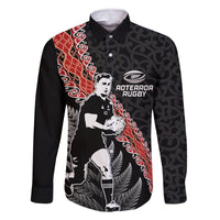 New Zealand Maori Rugby Player Family Matching Tank Maxi Dress and Hawaiian Shirt Maori and Silver Fern Half Style