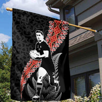 New Zealand Maori Rugby Player Garden Flag Maori and Silver Fern Half Style