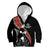 New Zealand Maori Rugby Player Kid Hoodie Maori and Silver Fern Half Style