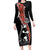 New Zealand Maori Rugby Player Long Sleeve Bodycon Dress Maori and Silver Fern Half Style