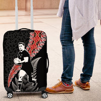 New Zealand Maori Rugby Player Luggage Cover Maori and Silver Fern Half Style