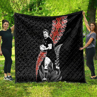 New Zealand Maori Rugby Player Quilt Maori and Silver Fern Half Style