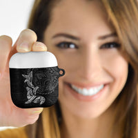 Hawaiian Monk Seal and Whale AirPods Case Kakau Tribal Pattern Grayscale LT03 - Polynesian Pride
