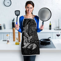 Hawaiian Monk Seal and Whale Apron Kakau Tribal Pattern Grayscale LT03 - Polynesian Pride