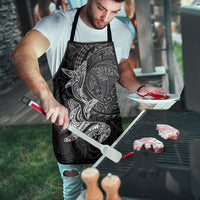 Hawaiian Monk Seal and Whale Apron Kakau Tribal Pattern Grayscale LT03 - Polynesian Pride