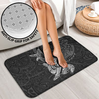 Hawaiian Monk Seal and Whale Bathroom Set Kakau Tribal Pattern Grayscale LT03 - Polynesian Pride