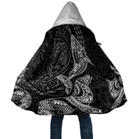 Hawaiian Monk Seal and Whale Cloak Kakau Tribal Pattern Grayscale LT03 Unisex Black - Polynesian Pride
