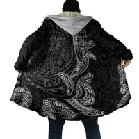 Hawaiian Monk Seal and Whale Cloak Kakau Tribal Pattern Grayscale LT03 - Polynesian Pride