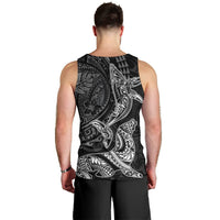 Hawaiian Monk Seal and Whale Men Tank Top Kakau Tribal Pattern Grayscale LT03 - Polynesian Pride