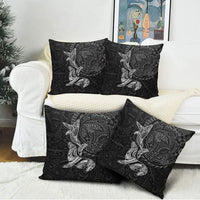 Hawaiian Monk Seal and Whale Pillow Cover Kakau Tribal Pattern Grayscale LT03 - Polynesian Pride
