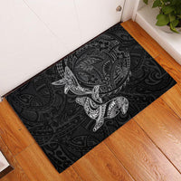 Hawaiian Monk Seal and Whale Rubber Doormat Kakau Tribal Pattern Grayscale LT03 - Polynesian Pride