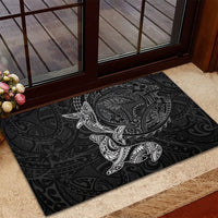 Hawaiian Monk Seal and Whale Rubber Doormat Kakau Tribal Pattern Grayscale LT03 - Polynesian Pride
