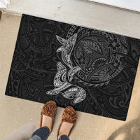 Hawaiian Monk Seal and Whale Rubber Doormat Kakau Tribal Pattern Grayscale LT03 - Polynesian Pride