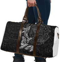 Hawaiian Monk Seal and Whale Travel Bag Kakau Tribal Pattern Grayscale LT03 - Polynesian Pride