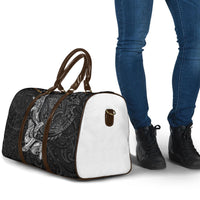 Hawaiian Monk Seal and Whale Travel Bag Kakau Tribal Pattern Grayscale LT03 - Polynesian Pride