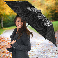 Hawaiian Monk Seal and Whale Umbrella Kakau Tribal Pattern Grayscale LT03 - Polynesian Pride
