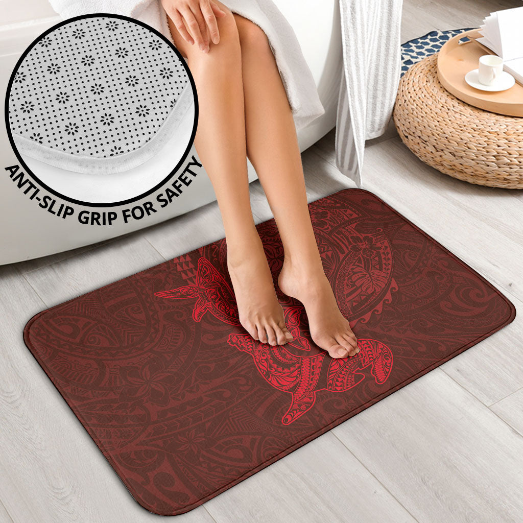 Hawaiian Monk Seal and Whale Bathroom Set Kakau Tribal Pattern Red Color LT03 - Polynesian Pride