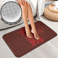 Hawaiian Monk Seal and Whale Bathroom Set Kakau Tribal Pattern Red Color LT03 - Polynesian Pride