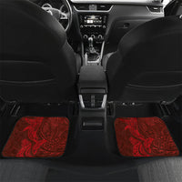 Hawaiian Monk Seal and Whale Car Mats Kakau Tribal Pattern Red Color