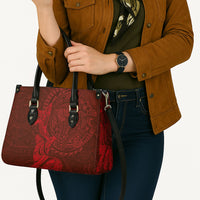 Hawaiian Monk Seal and Whale Leather Bag Kakau Tribal Pattern Red Color LT03 - Polynesian Pride