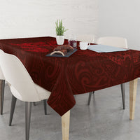 Hawaiian Monk Seal and Whale Tablecloth Kakau Tribal Pattern Red Color LT03 - Polynesian Pride