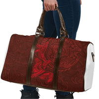 Hawaiian Monk Seal and Whale Travel Bag Kakau Tribal Pattern Red Color LT03 - Polynesian Pride