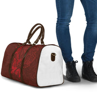 Hawaiian Monk Seal and Whale Travel Bag Kakau Tribal Pattern Red Color LT03 - Polynesian Pride