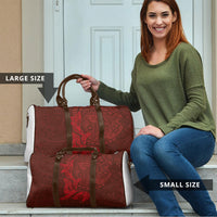 Hawaiian Monk Seal and Whale Travel Bag Kakau Tribal Pattern Red Color LT03 - Polynesian Pride