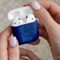 Hawaiian Monk Seal and Whale AirPods Case Kakau Tribal Pattern Blue Color LT03 - Polynesian Pride