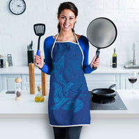 Hawaiian Monk Seal and Whale Apron Kakau Tribal Pattern Blue Color LT03 - Polynesian Pride
