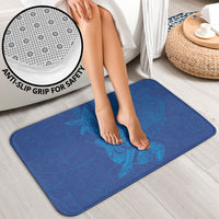 Hawaiian Monk Seal and Whale Bathroom Set Kakau Tribal Pattern Blue Color LT03 - Polynesian Pride