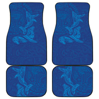 Hawaiian Monk Seal and Whale Car Mats Kakau Tribal Pattern Blue Color LT03 - Polynesian Pride
